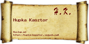 Hupka Kasztor névjegykártya